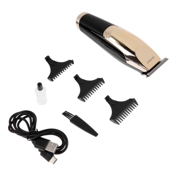 Машинка для стрижки Energy EN-748, 3 Вт, 0.5/1/1.5 мм, нержавеющая сталь, АКБ, чёрно-золотистая