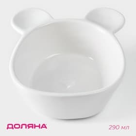 Конфетница Доляна «Мишка Отто», 290 мл, 15×12×5 см, доломит, белая