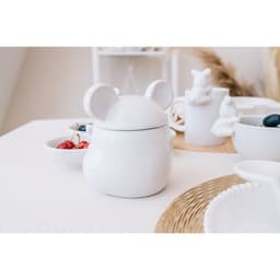 Сахарница Доляна «Мишка Отто», 400 мл, 11×12×12.5 см, белая