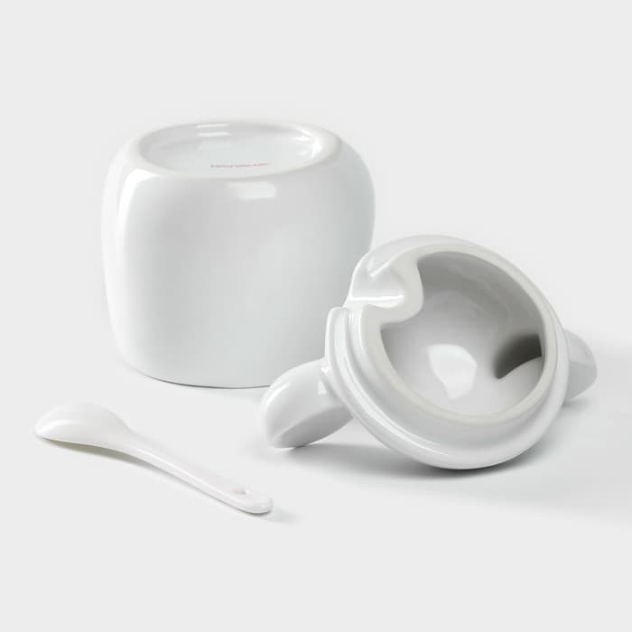 Сахарница Доляна «Мишка Отто», 400 мл, 11×12×12.5 см, белая