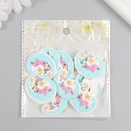 Пуговицы дерево для творчества 2 прокола «Мишка на месяце», набор 15 шт., 2.8×3.4 см