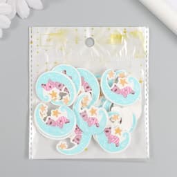 Пуговицы дерево для творчества 2 прокола «Мишка на месяце», набор 15 шт., 2.8×3.4 см