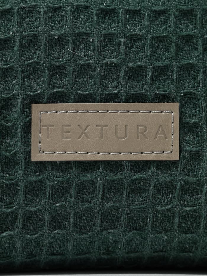 Косметичка женская на молнии TEXTURA, объёмная, большая, мягкая, зелёная