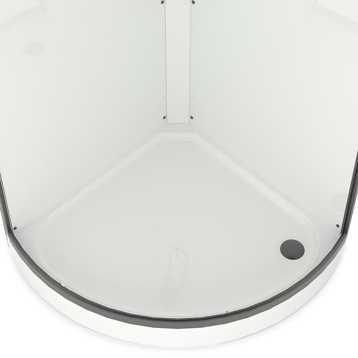 Душевая кабина Domani-Spa Simple 99, поддон 15 см, белые стенки, прозрачное стекло, 90×90 см