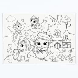 Магнит-раскраска многоразовая «Принцесса и сказочные Единорожки», 14.8×21 см