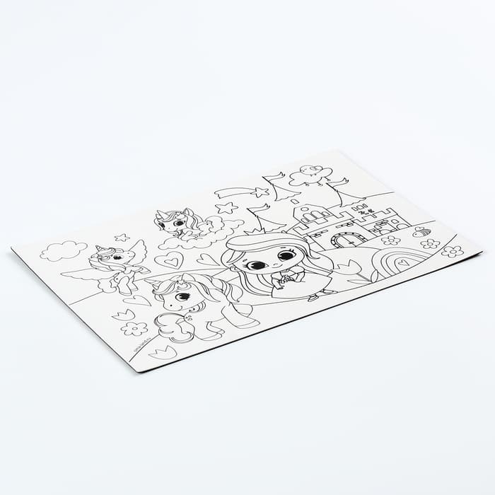 Магнит-раскраска многоразовая «Принцесса и сказочные Единорожки», 14.8×21 см