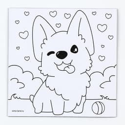 Магнит-раскраска «Корги», 10 × 10 см