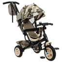 Велосипед детский трёхколёсный Vivat 1, трансформер, с родительской ручкой, диаметр колёс 8" и 10", принт хаки, бежевый