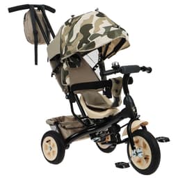 Велосипед детский трёхколёсный Vivat 1, трансформер, с родительской ручкой, диаметр колёс 8" и 10", принт хаки, бежевый