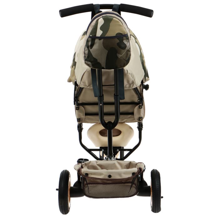 Велосипед детский трёхколёсный Vivat 1, трансформер, с родительской ручкой, диаметр колёс 8" и 10", принт хаки, бежевый