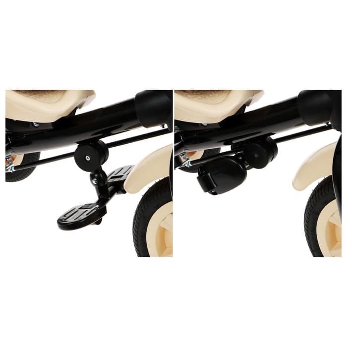 Велосипед детский трёхколёсный Vivat 1, трансформер, с родительской ручкой, диаметр колёс 8" и 10", принт хаки, бежевый