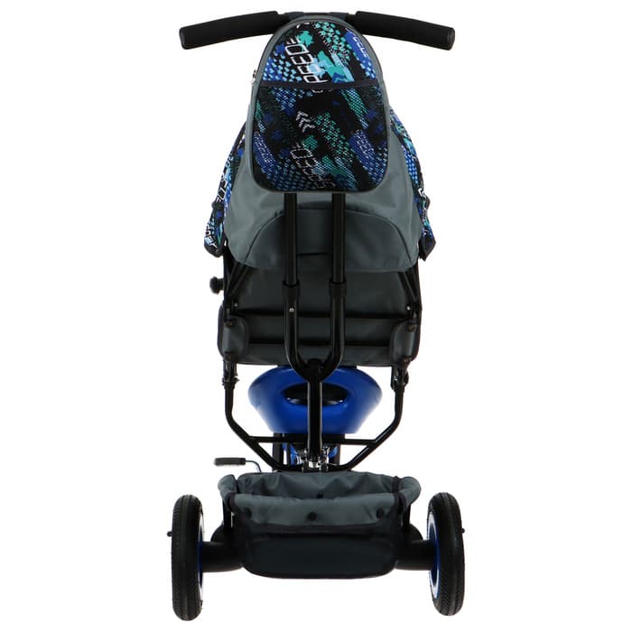 Велосипед детский трёхколёсный Vivat 1, трансформер, с родительской ручкой, диаметр колёс 8" и 10", принт скорость, синий