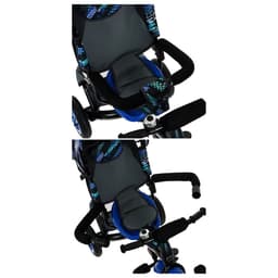 Велосипед детский трёхколёсный Vivat 1, трансформер, с родительской ручкой, диаметр колёс 8" и 10", принт скорость, синий