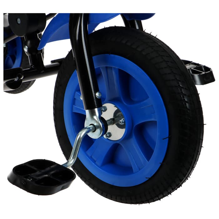 Велосипед детский трёхколёсный Vivat 1, трансформер, с родительской ручкой, диаметр колёс 8" и 10", принт скорость, синий