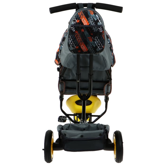 Велосипед детский трёхколёсный Vivat 1, трансформер, с родительской ручкой, диаметр колёс 8" и 10", принт скорость, оранжевый