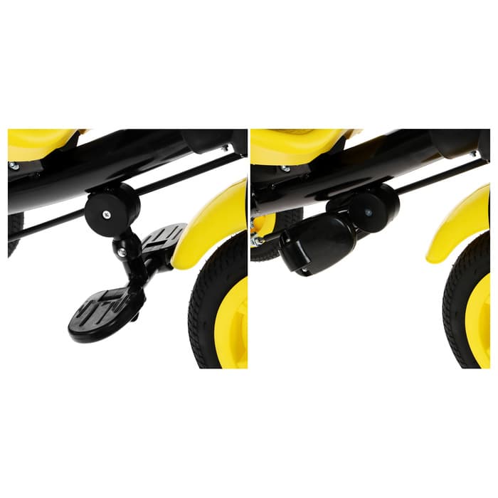 Велосипед детский трёхколёсный Vivat 1, трансформер, с родительской ручкой, диаметр колёс 8" и 10", принт скорость, оранжевый