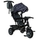 Велосипед детский трёхколёсный Vivat 1, трансформер, с родительской ручкой, диаметр колёс 8" и 10", принт круги, чёрный