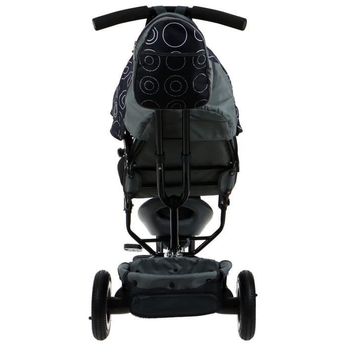 Велосипед детский трёхколёсный Vivat 1, трансформер, с родительской ручкой, диаметр колёс 8" и 10", принт круги, чёрный