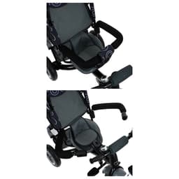 Велосипед детский трёхколёсный Vivat 1, трансформер, с родительской ручкой, диаметр колёс 8" и 10", принт круги, чёрный