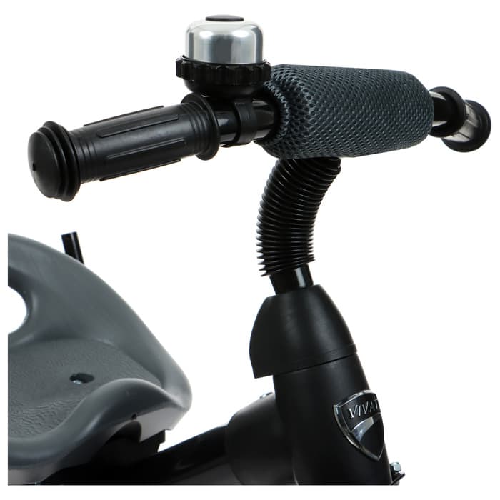 Велосипед детский трёхколёсный Vivat 1, трансформер, с родительской ручкой, диаметр колёс 8" и 10", принт круги, чёрный