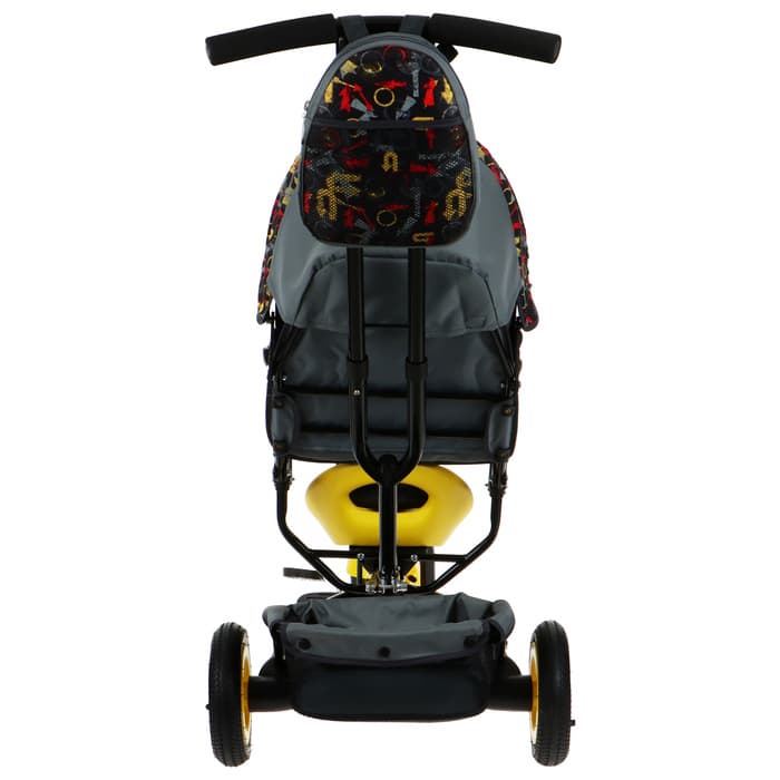 Велосипед детский трёхколёсный Vivat 1, трансформер, с родительской ручкой, диаметр колёс 8" и 10", принт стрелки, жёлтый