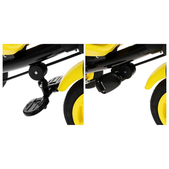 Велосипед детский трёхколёсный Vivat 1, трансформер, с родительской ручкой, диаметр колёс 8" и 10", принт стрелки, жёлтый