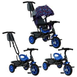 Велосипед детский трёхколёсный Vivat 1, трансформер, с родительской ручкой, диаметр колёс 8" и 10", принт стрелки, синий