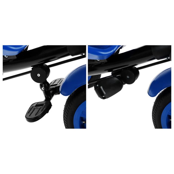 Велосипед детский трёхколёсный Vivat 1, трансформер, с родительской ручкой, диаметр колёс 8" и 10", принт стрелки, синий