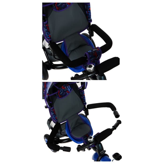 Велосипед детский трёхколёсный Vivat 1, трансформер, с родительской ручкой, диаметр колёс 8" и 10", принт стрелки, синий