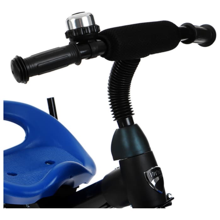 Велосипед детский трёхколёсный Vivat 1, трансформер, с родительской ручкой, диаметр колёс 8" и 10", принт стрелки, синий