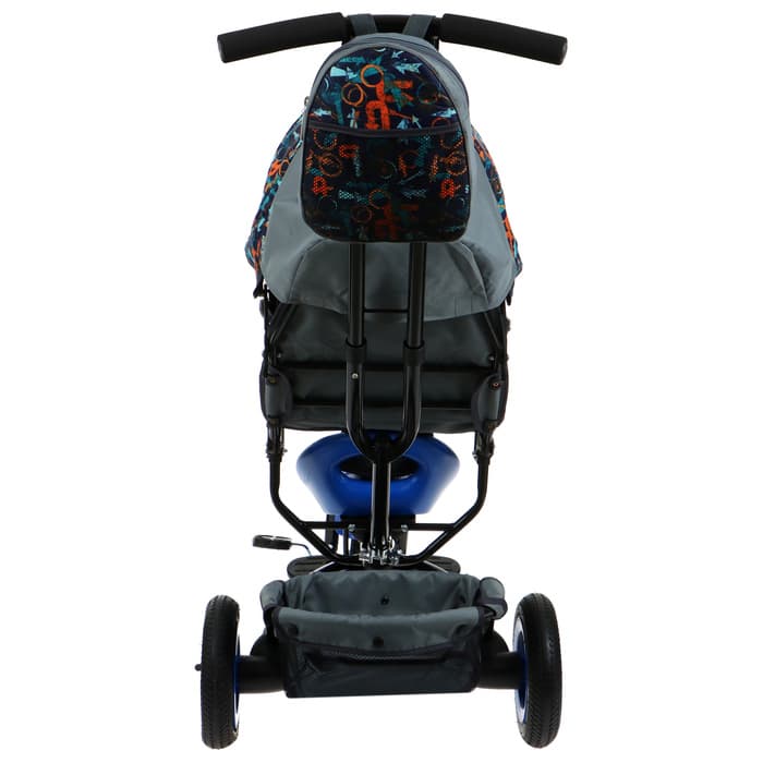 Велосипед детский трёхколёсный Vivat 1, трансформер, с родительской ручкой, диаметр колёс 8" и 10", принт стрелки, чёрный