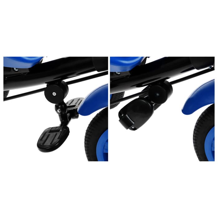 Велосипед детский трёхколёсный Vivat 1, трансформер, с родительской ручкой, диаметр колёс 8" и 10", принт стрелки, чёрный