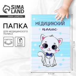 Папка для медицинского полиса «Наш котёнок», 17.5×11.3 см