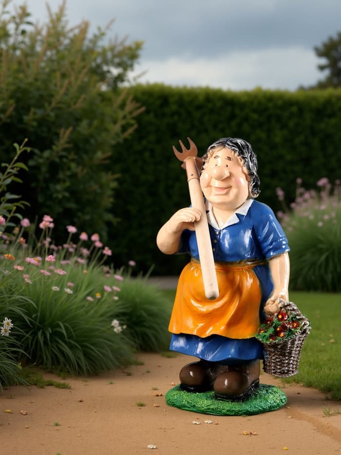 Садовая фигура из полистоуна «Баба с тяпкой», 63×23×27 см