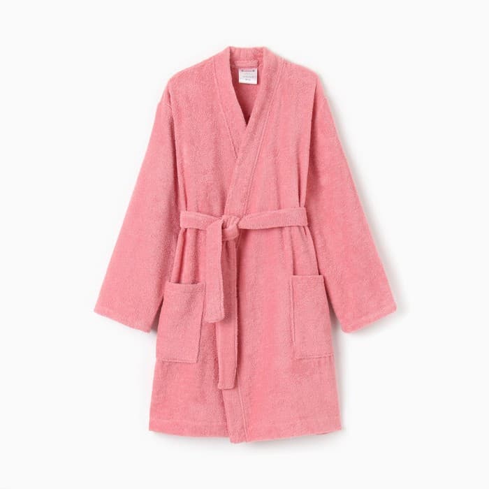 Халат женский махровый «Экономь и Я», размер 40-42, хлопок, 320 г/м², пыльно-розовый