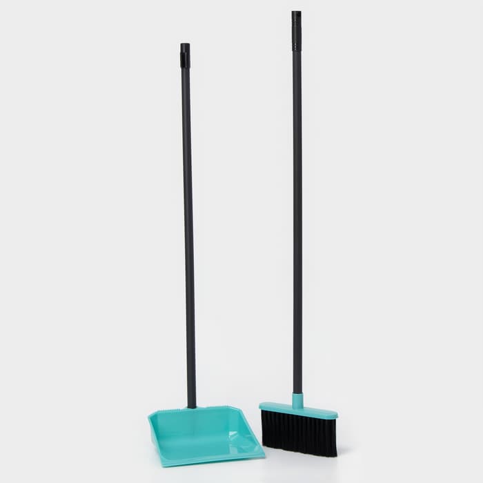 Щётка для пола с совком Spin&Clean «Практик», пластик, 17.5×19.5×83 см, МИКС