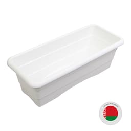 Ящик балконный для цветов, 6 л, 40×17×13.5 см, пластиковый, белый