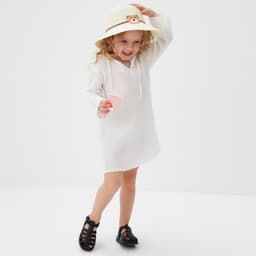 Рубашка-пончо детская MINAKU: muslin clouds, белая, размер 30 (104-110 см)