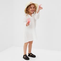 Рубашка-пончо детская MINAKU: muslin clouds, белая, размер 30 (104-110 см)