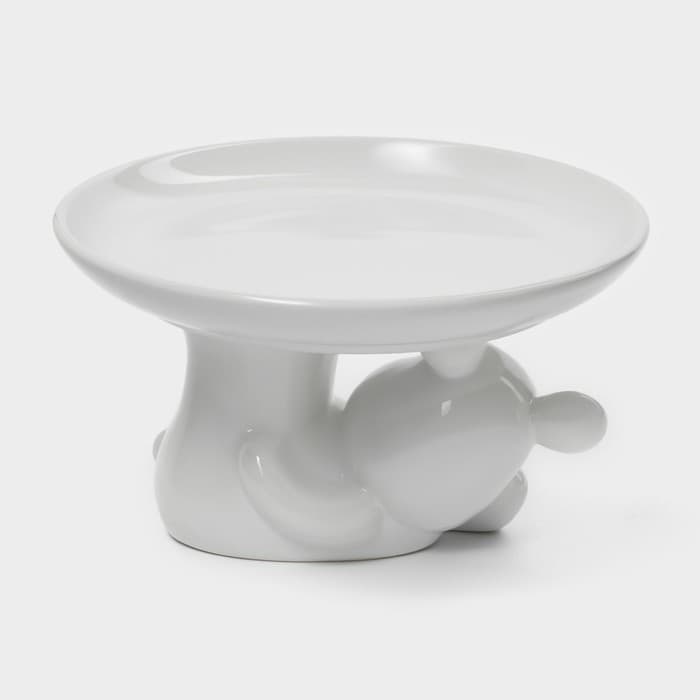 Подставка для торта Доляна «Мишка Отто», 20.5×11.5 см, белая