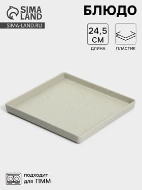 Блюдо сервировочное «Мрамор», 24.5×2.5 см, серое