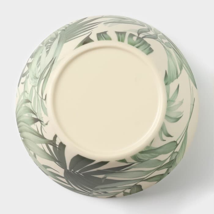 Тарелка глубокая «Лист папоротника», 700 мл, пластик, d=15×6,8 см, бежевая