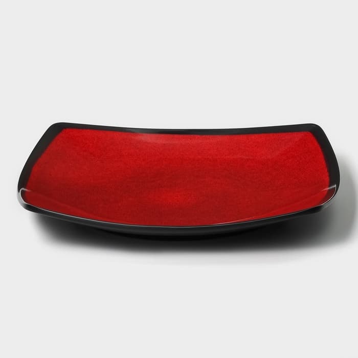 Блюдо сервировочное «Красный Восток», 18.7×2.5 см, пластик, чёрное