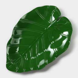 Блюдо для подачи «Лист», пластик, 25×17×2 см, зелёное