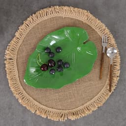 Блюдо для подачи «Лист», пластик, 25×17×2 см, зелёное