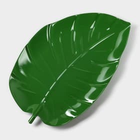 Блюдо для подачи «Лист», пластик, 37.5×23.5×2 см, зелёное