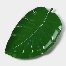 Блюдо для подачи «Лист», пластик, 37.5×23.5×2 см, зелёное