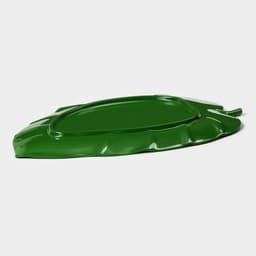 Блюдо для подачи «Лист», пластик, 37.5×23.5×2 см, зелёное