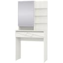 Столик туалетный с зеркалом «Аделина», 800×423×1620 мм, цвет рамух белый