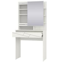 Столик туалетный с зеркалом «Аделина», 800×423×1620 мм, цвет рамух белый